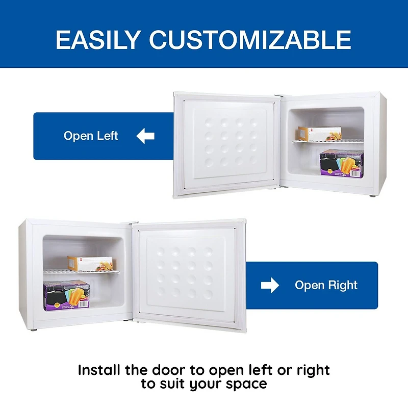 Koolatron Mini Upright Freezer- 1.2 cu ft (34L)- White- Flat Back