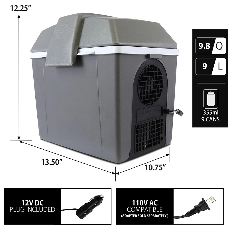 Koolatron Traveller III P9 Thermoelectric Iceless 12V Cooler Warmer 9L