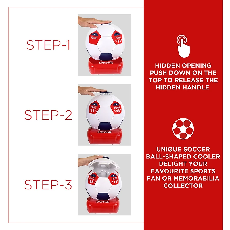 Coca-Cola Soccer Ball 5 Can Beverage Cooler
