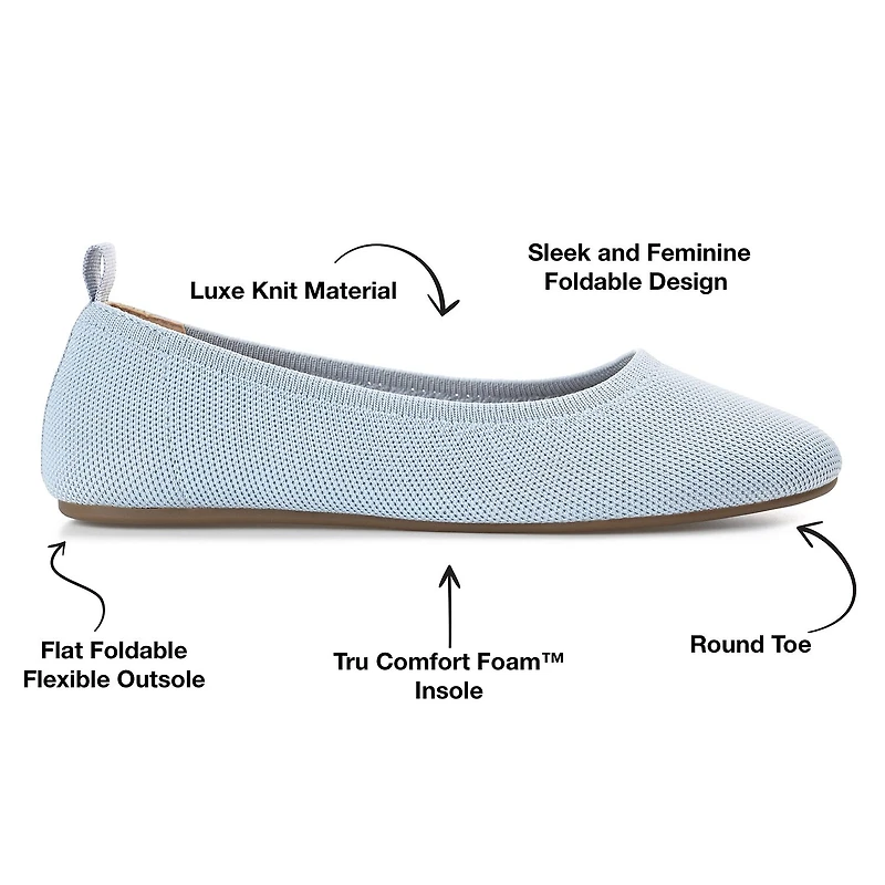 Journee Collection Jersie Womens Round Closed Toe Ballet Flats