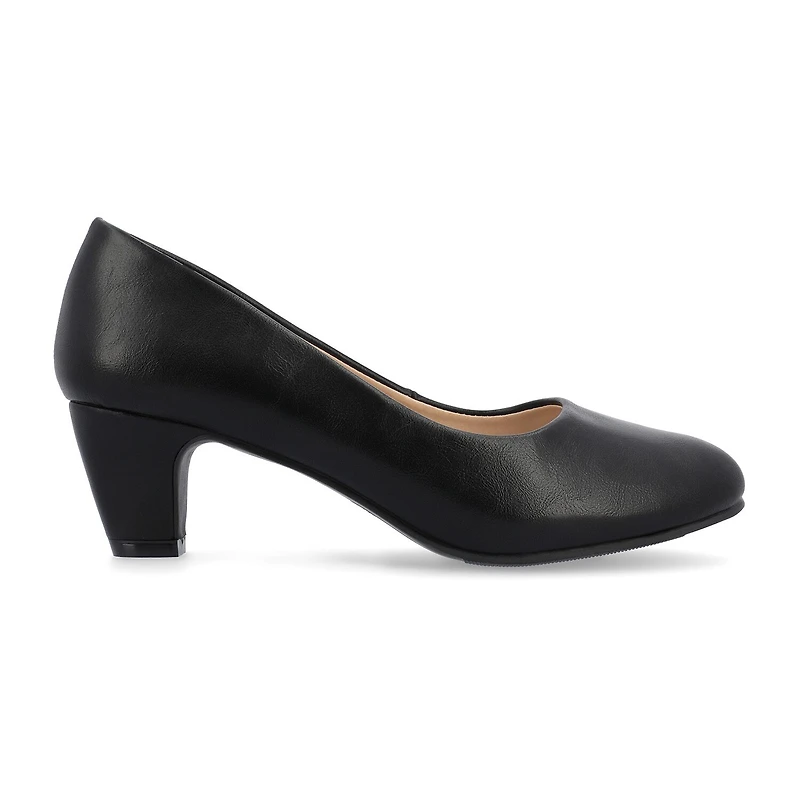 Journee Collection Luu Womens Round Closed Toe Block Heel Pumps
