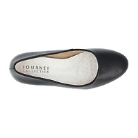 Journee Collection Luu Womens Round Closed Toe Block Heel Pumps