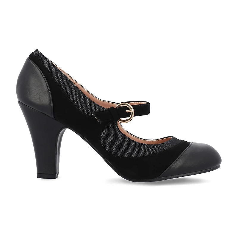 Journee Collection Siri Womens Round Closed Toe Cone Heel Pumps
