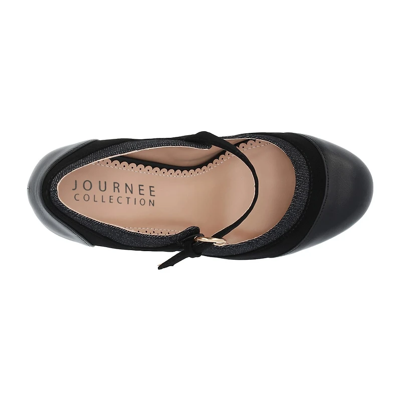 Journee Collection Siri Womens Round Closed Toe Cone Heel Pumps