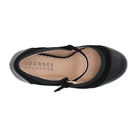 Journee Collection Siri Womens Round Closed Toe Cone Heel Pumps