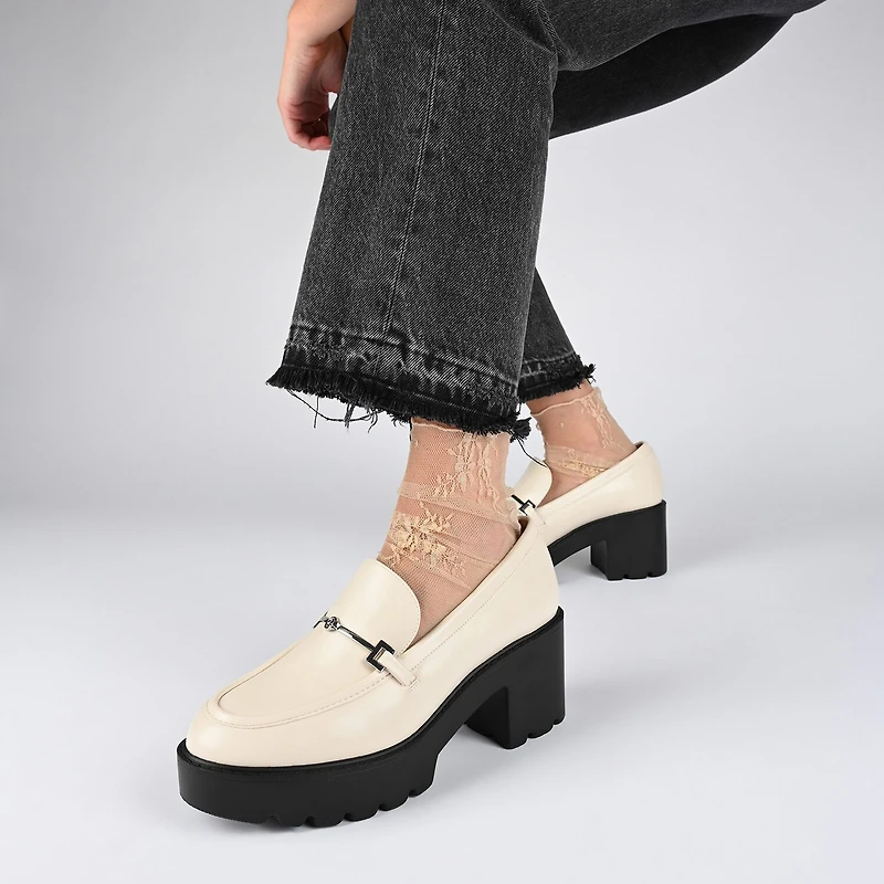 Journee Collection Kezziah Womens Moc Closed Toe Block Heel Pumps