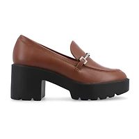 Journee Collection Kezziah Womens Moc Closed Toe Block Heel Pumps