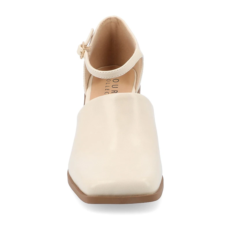 Journee Collection Bobby Womens Square Closed Toe Stacked Heel Pumps