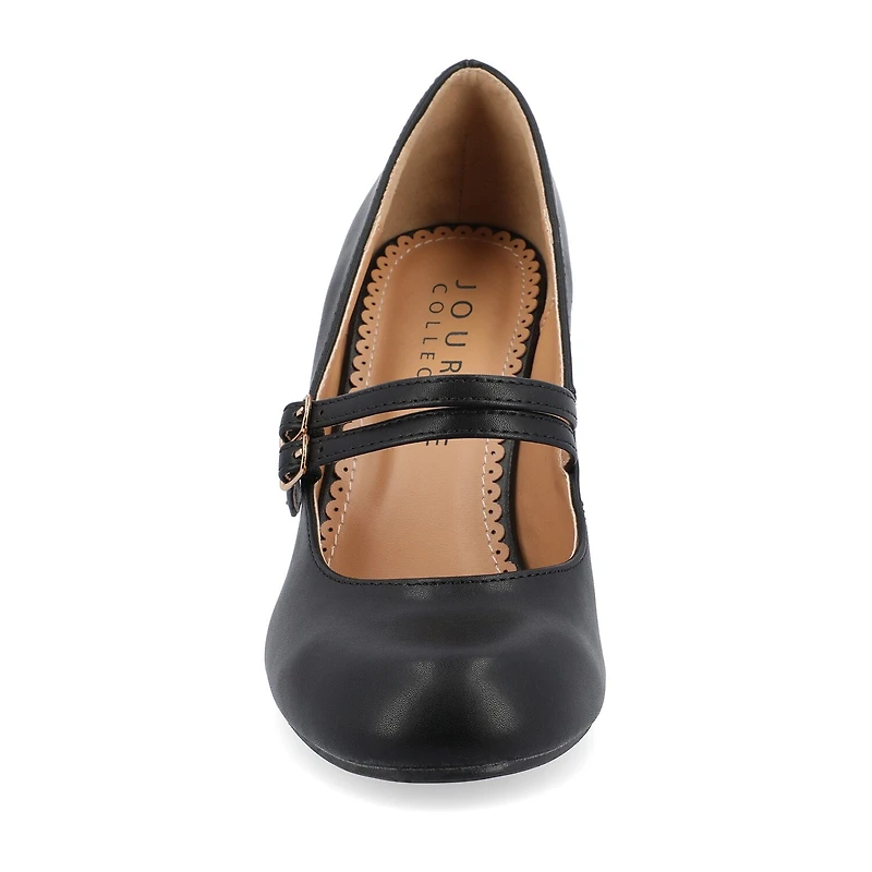 Journee Collection Windy Womens Round Closed Toe Cone Heel Pumps