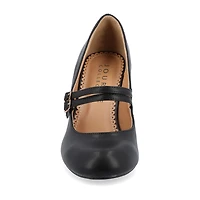 Journee Collection Windy Womens Round Closed Toe Cone Heel Pumps