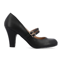 Journee Collection Windy Womens Round Closed Toe Cone Heel Pumps
