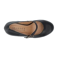 Journee Collection Windy Womens Round Closed Toe Cone Heel Pumps