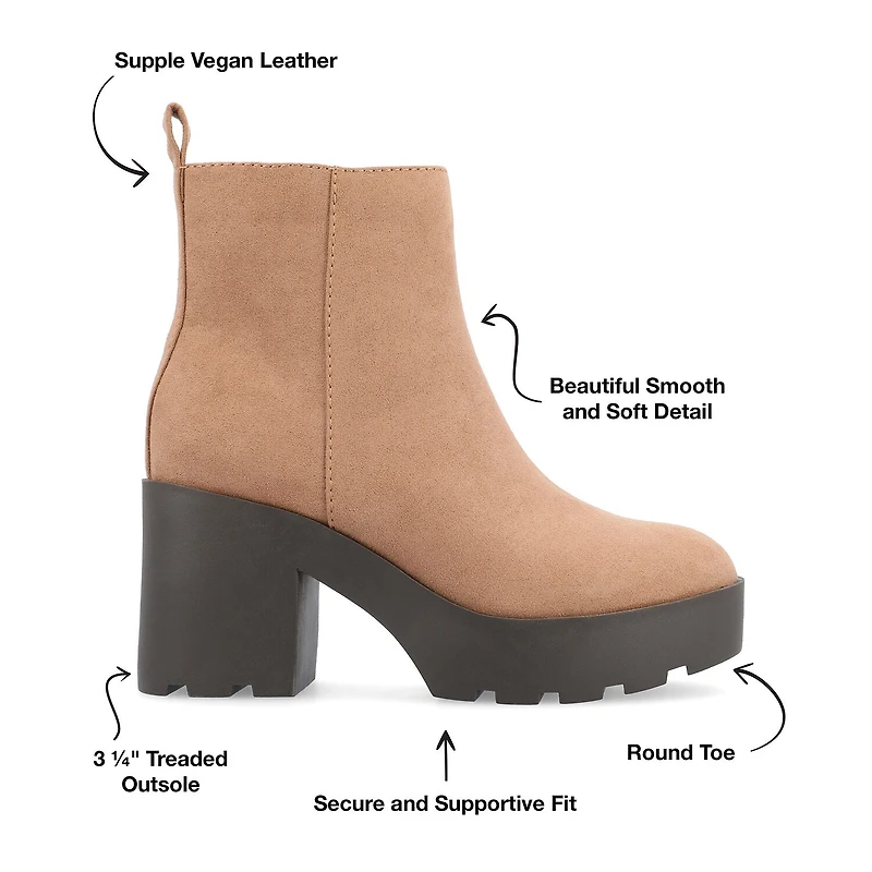 Journee Collection Womens Cassidy Block Heel Booties