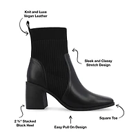 Journee Collection Womens Harlowe Stacked Heel Booties