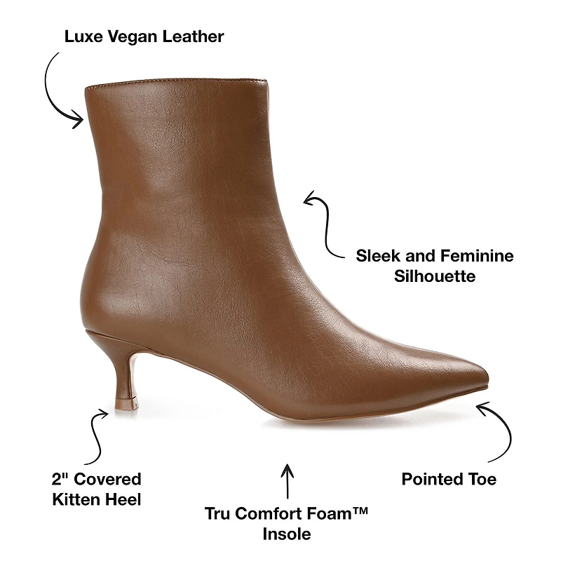 Journee Collection Womens Arely-Wd Kitten Heel Booties Wide Width