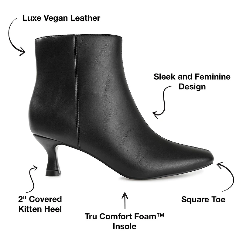 Journee Collection Womens Kelssa-Wd Kitten Heel Booties Wide Width