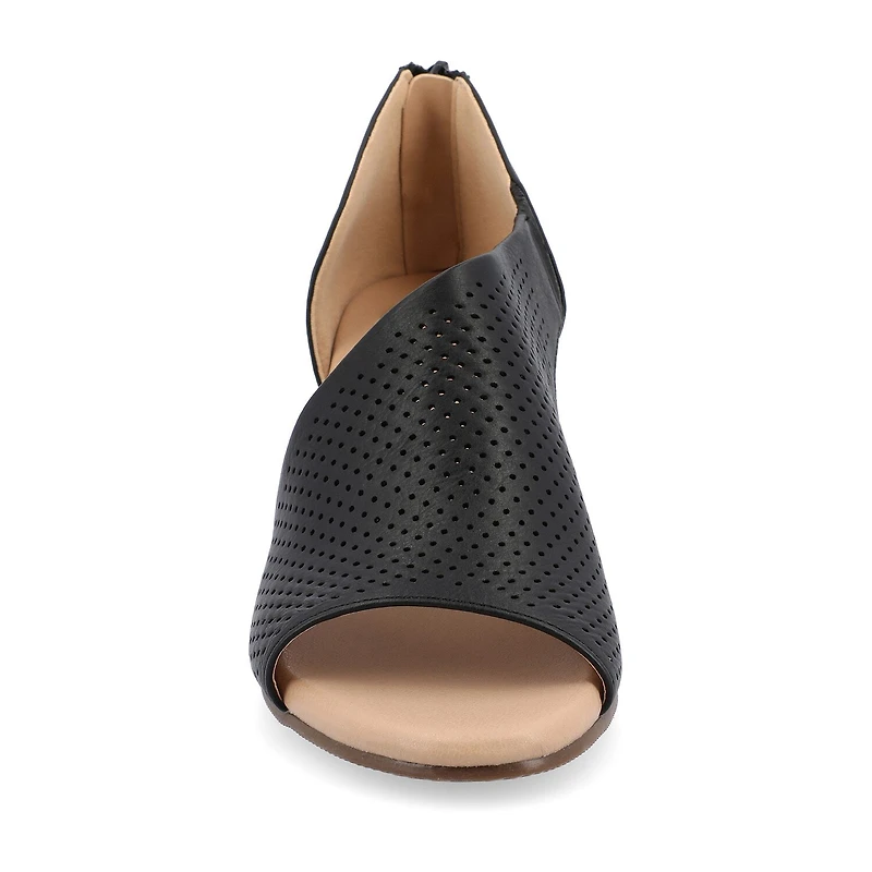 Journee Collection Aretha Womens Round Peep Toe Wedge Heel Pumps