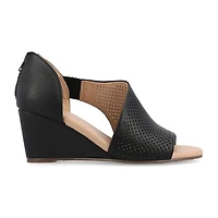 Journee Collection Aretha Womens Round Peep Toe Wedge Heel Pumps