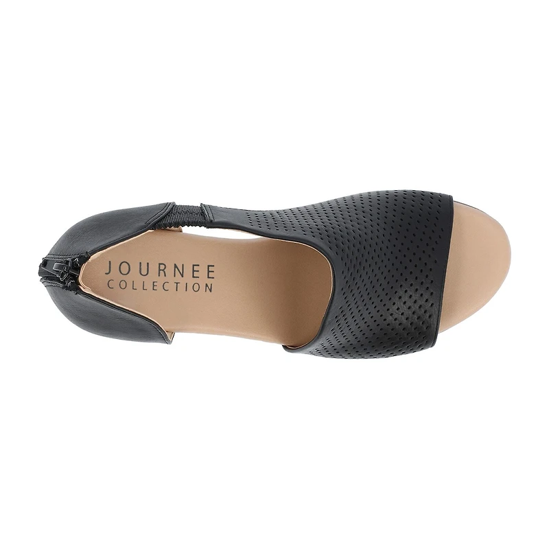Journee Collection Aretha Womens Round Peep Toe Wedge Heel Pumps