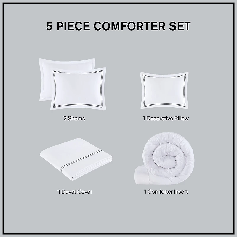 Madison Park Signature 500tc Cotton 5-pc. Midweight Embroidered Comforter Set