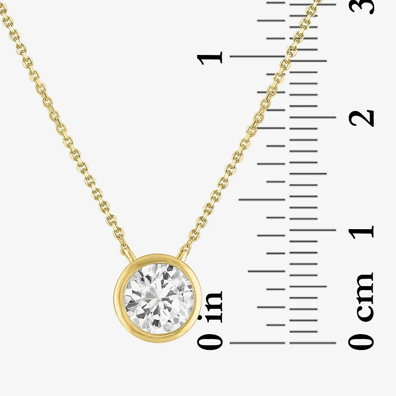 Diamond Addiction (G-H / Si2-I1) Womens 1 CT. T.W. Lab Grown White Diamond 14K Gold Round 18 Inch Pendant Necklace