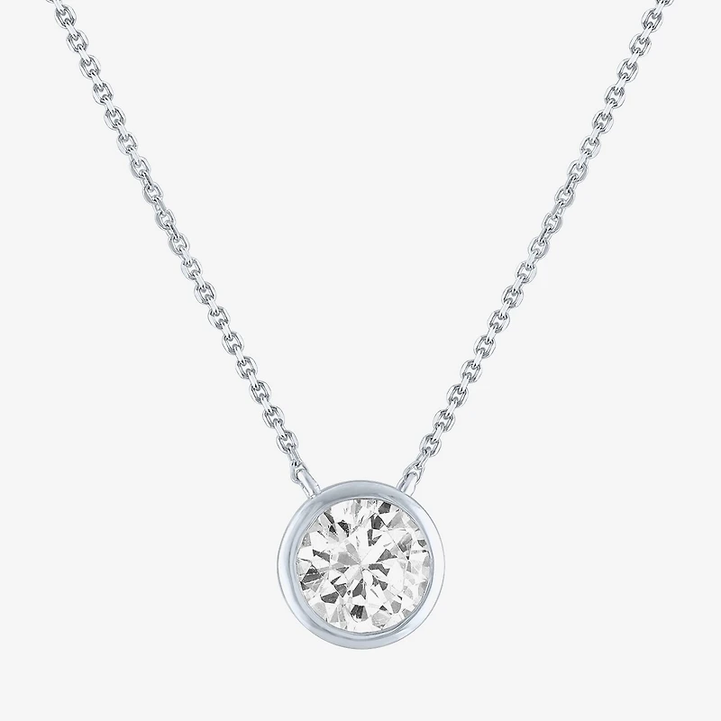 Diamond Addiction (G-H / Si2-I1) Womens 1 CT. T.W. Lab Grown White 14K Gold Round 18 Inch Pendant Necklace