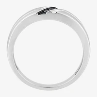 Midnight Black Mens 6.5MM Diamond Accent Natural 10K Gold Wedding Band