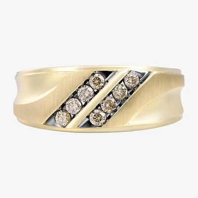 Mens 1/3 CT.T.W. Champagne Diamond 10K Yellow Gold Ring