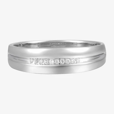 Mens Diamond-Accent 10K Yellow Gold Wedding Band