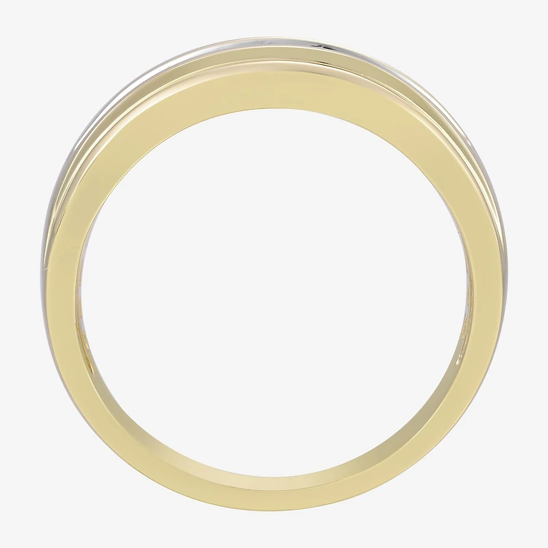 Mens 8MM 1/2 CT. T.W. Natural Diamond 10K Gold Wedding Band