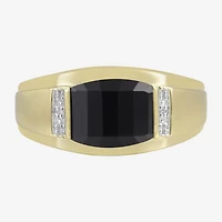 Mens Diamond Accent Genuine Black Onyx Fashion Ring