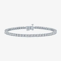 (G-H / Si2-I1) Womens 1 CT. T.W. Lab Grown White Diamond Sterling Silver 7.25 Inch Tennis Bracelet