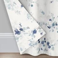 Fieldcrest Arden Watercolor Bouquet Cotton Grommet Top Sheer Single Curtain Panel