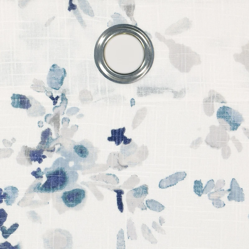 Fieldcrest Arden Watercolor Bouquet Cotton Grommet Top Sheer Single Curtain Panel