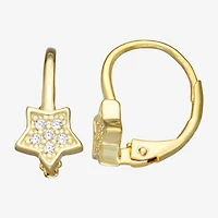 Girls 1/6 CT. Cubic Zirconia 14K Gold Over Silver 15.5mm Hoop Earrings