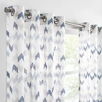 Fieldcrest Arden Modern Herringbone Cotton Grommet Top Sheer Single Curtain Panel