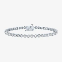 (G-H / Si2-I1) Womens 2 CT. T.W. Lab Grown Diamond 10K Gold 7.25 Inch Tennis Bracelet