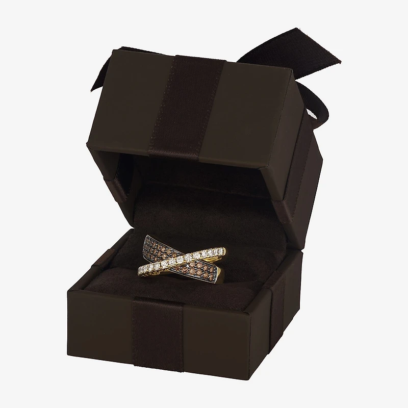 Le Vian® Ring featuring 1/2 CT. Nude Diamonds™ 5/8 Chocolate Diamonds® set 14K Honey or Strawberry Gold™