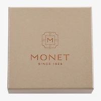 Monet Jewelry Gold Tone Initial Charm Necklace & Stud Earring Womens Glass Oval 2-pc. Set