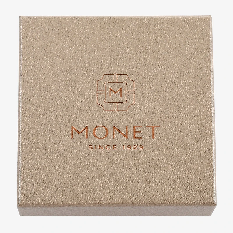 Monet Jewelry Gold Tone Initial Stretch Womens Glass Oval Charm Bracelet