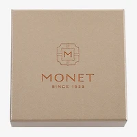 Monet Jewelry Gold Tone Initial Stretch Womens Glass Oval Charm Bracelet
