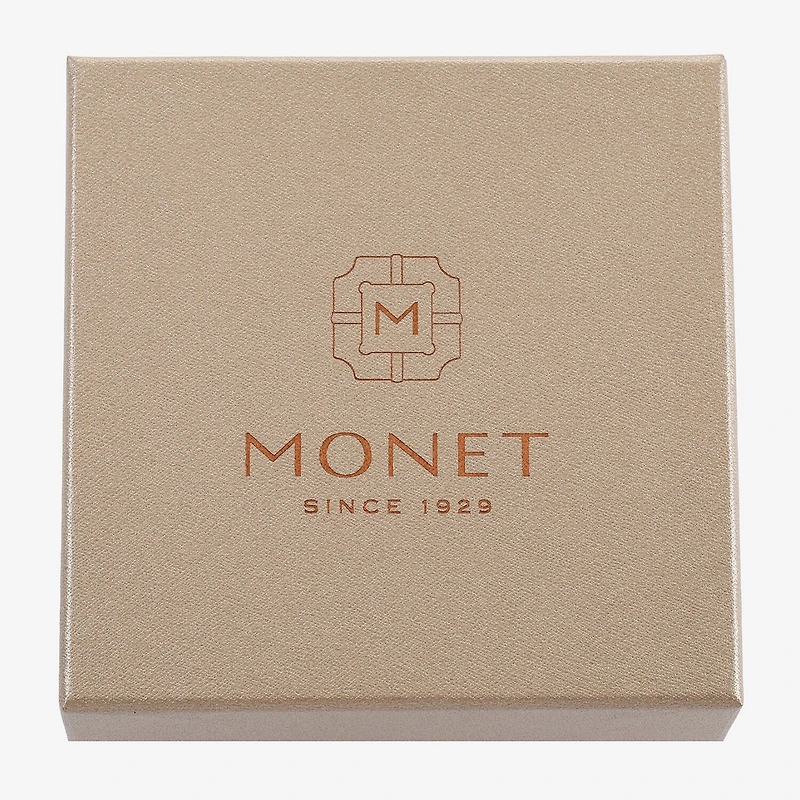 Monet Jewelry Gold Tone Initial Stretch Womens Glass Oval Charm Bracelet