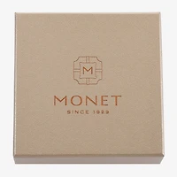 Monet Jewelry Gold Tone Initial Stretch Womens Glass Oval Charm Bracelet