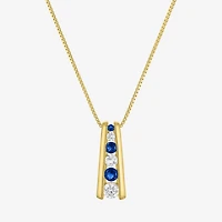 Lab-Created Gemstone 14K Gold Over Silver 18 Inch Pendant Necklace