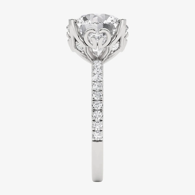 Grown Gorgeous (F, Vs2) Womens 4 7/8 Ct. T.W. Lab White Diamond 14K Gold or Platinum Round Side Stone Engagement Ring