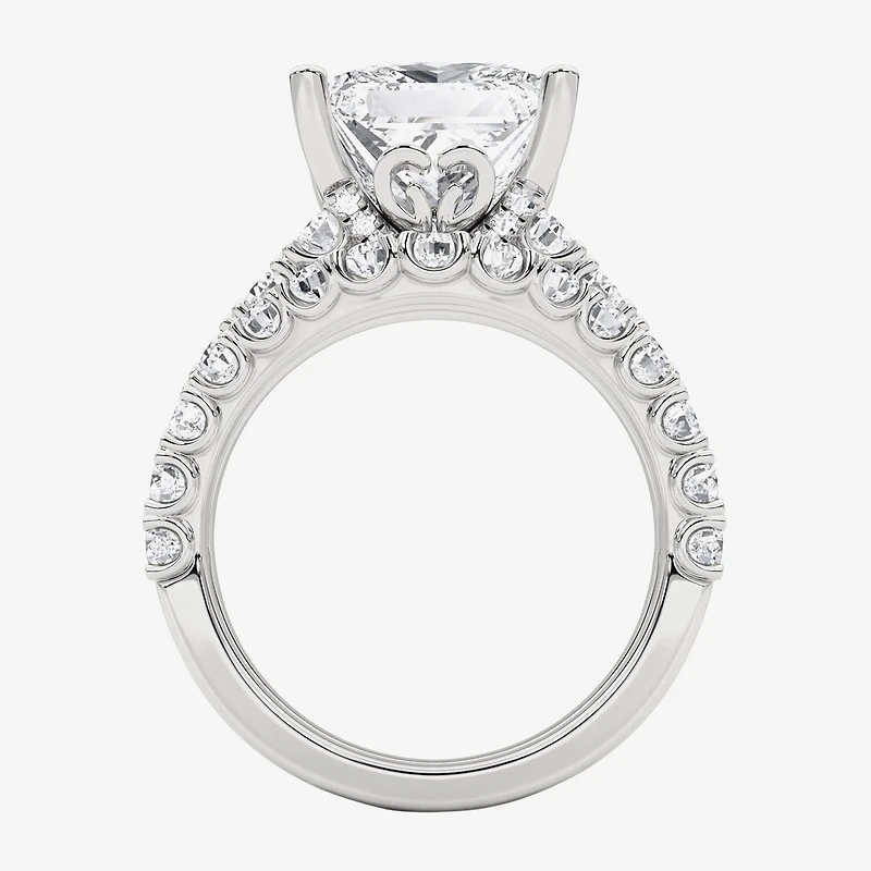 Grown Gorgeous (F, Vs2) Womens 6 1/10 Ct. T.W. Lab White Diamond 14K Gold or Platinum Princess-cut Side Stone Bridal Set