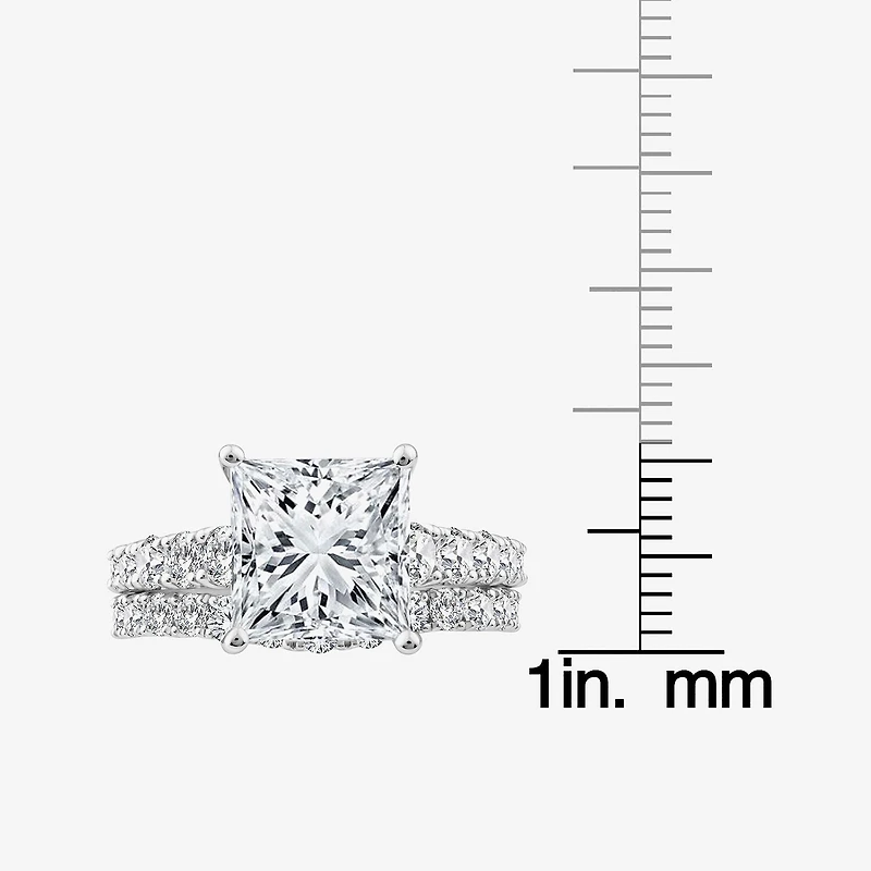 Grown Gorgeous (F, Vs2) Womens 6 1/10 Ct. T.W. Lab White Diamond 14K Gold or Platinum Princess-cut Side Stone Bridal Set