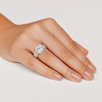 Grown Gorgeous (F, Vs2) Womens 6 1/10 Ct. T.W. Lab White Diamond 14K Gold or Platinum Princess-cut Side Stone Bridal Set