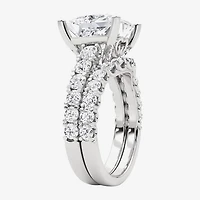 Grown Gorgeous (F, Vs2) Womens 6 1/10 Ct. T.W. Lab White Diamond 14K Gold or Platinum Princess-cut Side Stone Bridal Set