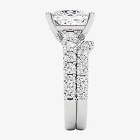 Grown Gorgeous (F, Vs2) Womens 6 1/10 Ct. T.W. Lab White Diamond 14K Gold or Platinum Princess-cut Side Stone Bridal Set